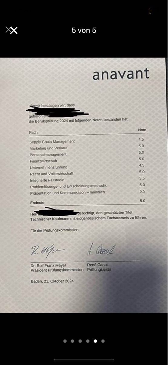 Documenti: Zusammenfassung Technischer Kaufmann – Nuovo (secondo la descrizione) da Schwerzenbach venduto da Vani_05 4