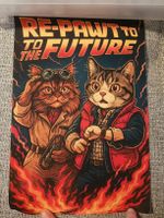 Affiche sur toile "Retour vers le futur" - chat humour