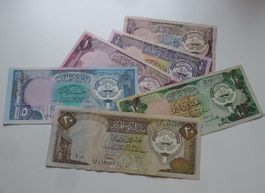 Lot ++ 6 alte Banknote aus Kuwait