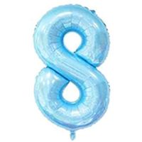 40" XL Metallic Zahlenballon Blau 8 - KOSTENLOSER VERSAND