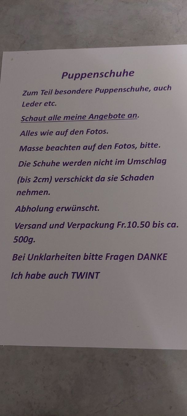 Puppen: Puppenschuhe – Gebraucht aus Muri AG von nindo1 9