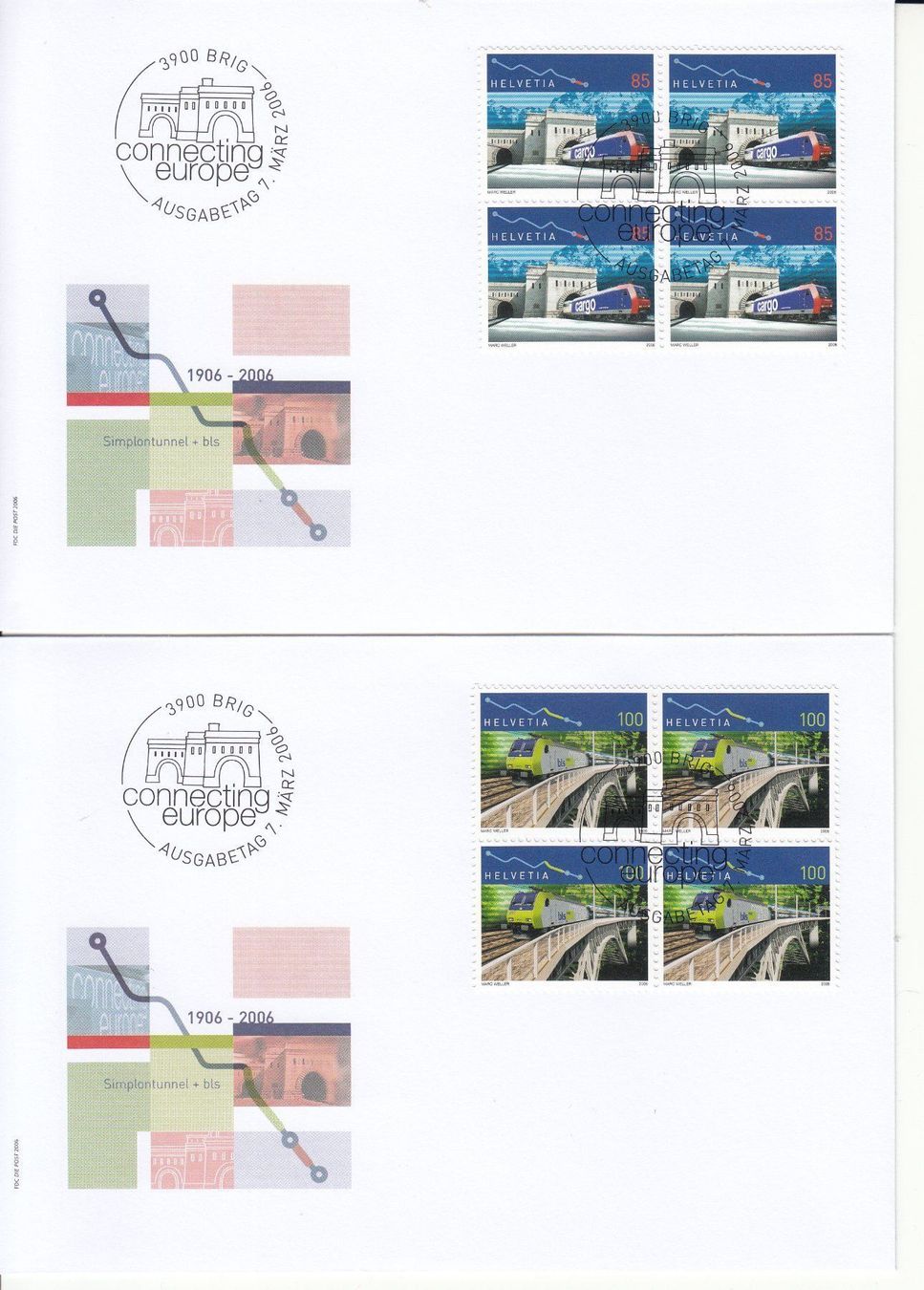 Alle Briefmarken: SBK 1188 - 1189 im 4er-Block FDC – Gebraucht aus Bürglen TG von StampGraf
