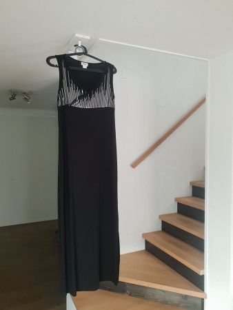 🐸 LANGES KLEID / ABENDKLEID mit silbernen Pailletten