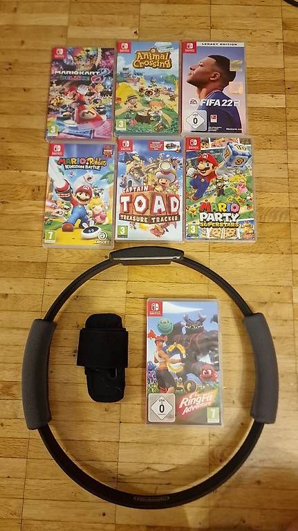 Console: Nintendo Switch 1 + RingFit + 7 jeux + accessoires – Usato da Cressier NE venduto da Couleur3 1
