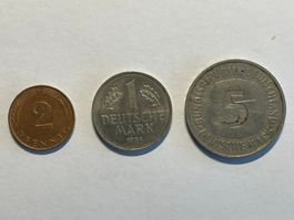 (52) 6.02 Deutsche Mark - DEM 5.00, 1.00, 0.02