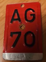 Oldtimer-Nummernschild AG 70