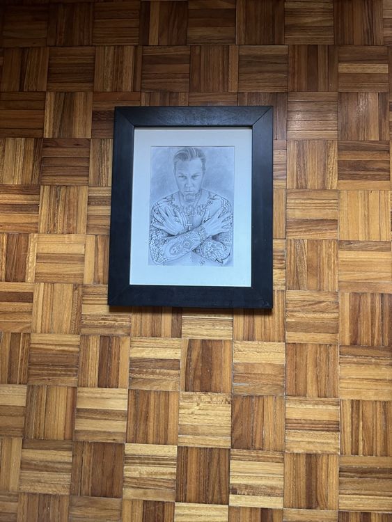 Gemälde: James Hetfield Hand-drawn pencil, Metallica, Black Frame – Gebraucht aus Stabio von Genna82 2