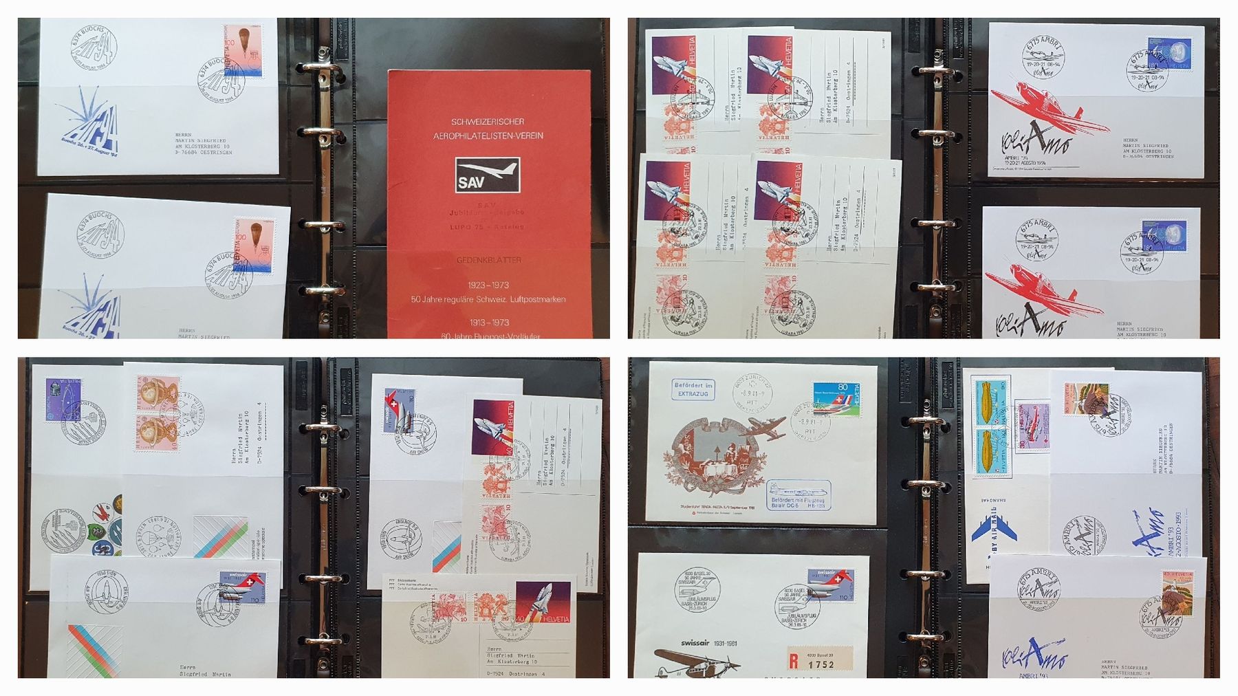 Tutti i francobolli: Album mit Flugpost Briefe und Karten – Usato da Kreuzlingen venduto da Rschweiz1 9
