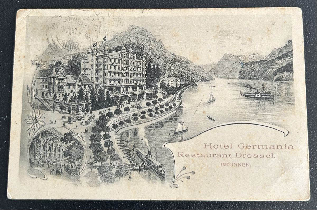 Cartoline postali: Brunnen Hotel Germania  – Usato da Horw venduto da Tellbub