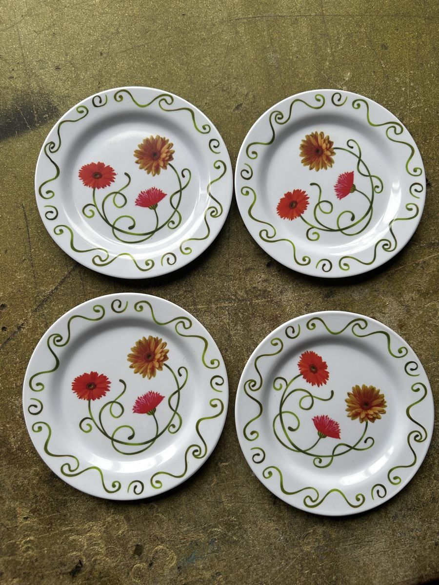 Piatti: 4er Set Kunststoff Dessertteller mit Blumenmuster – Usato da Zollikofen venduto da Taximan89