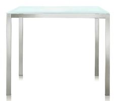 Pièce unique Table en verre cadre et pieds Inox