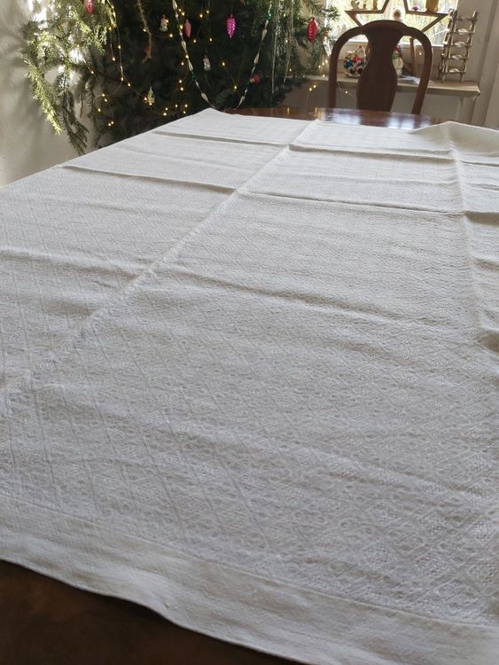 Rismart Leinen Tischdecke Mit Lotuseffekt, 140 X 260 Cm, Beige – Pflegeleicht, Waschbar, Mit Fall