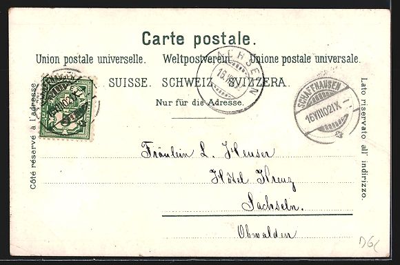Cartoline postali: AK Schaffhausen, Teilansicht mit Brücke – Usato da Berlin venduto da bartko-reher 1