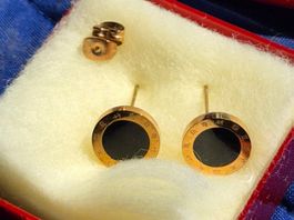 AISI Ohrstecker mit schwarzen Onyx. 12 mm
