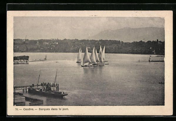 Ansichtskarten: AK Genève, Barques dans le port, 1907 – Gebraucht aus Berlin von bartko-reher