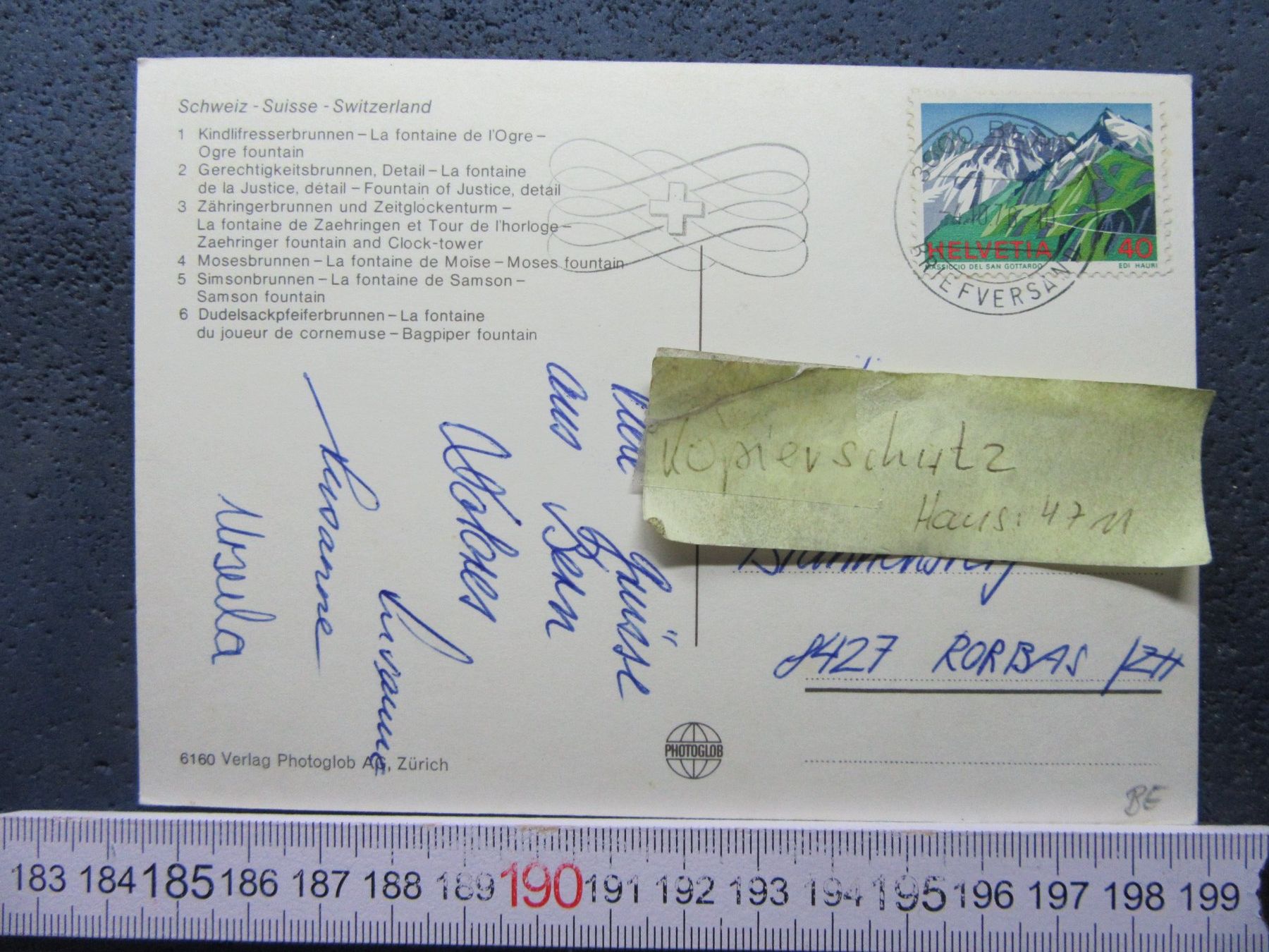 Cartoline postali: BERN DIE BRUNNEN AK BE – Usato da Ettingen venduto da Hausi4711 1