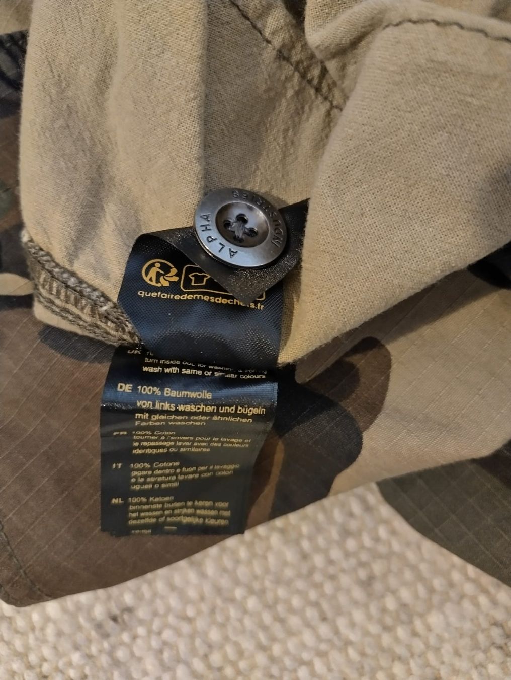 Alpha Industries Pantaloni: Alpha Industries Cargohose -Camo. Gr.38 - 100%  Baumwolle – Usato da Dornach venduto da Taxi12 4