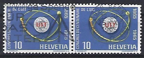 Alle Briefmarken: 1965 - 100 Jahre UIT.Symbole – Gebraucht aus Schaffhausen von poststamp