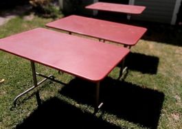 Bigla Gartentisch rot Vintage Metall-Klapptisch