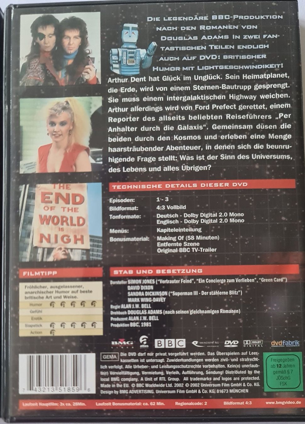 Tutti i DVDs: Per Anhalter durch die Galaxis - DVD Set – Usato da Uerkheim venduto da Justi.y 2