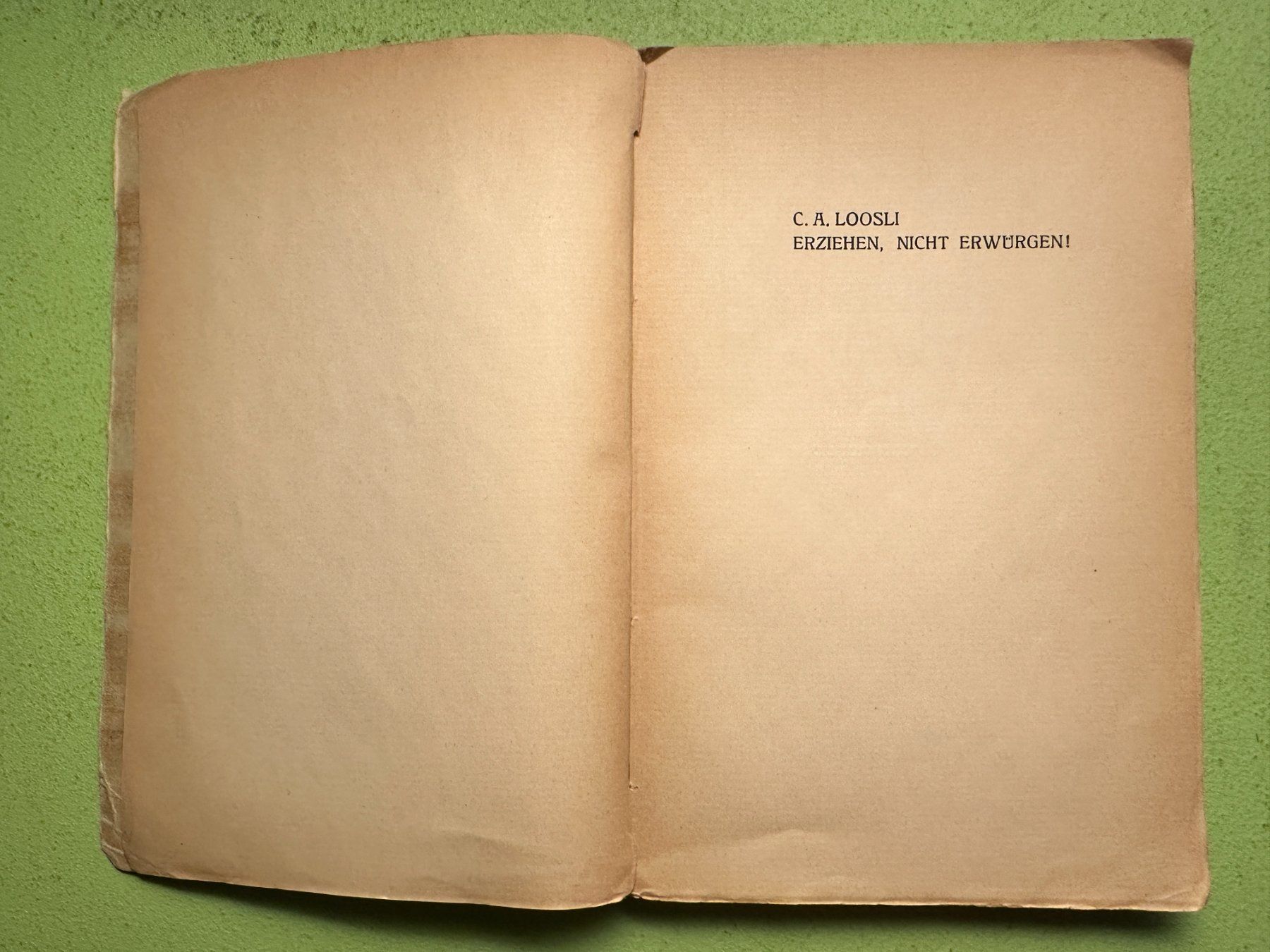 Libri: C. A. Loosli: Ich schweige nicht! 1925 – Usato da Zürich venduto da allp 1