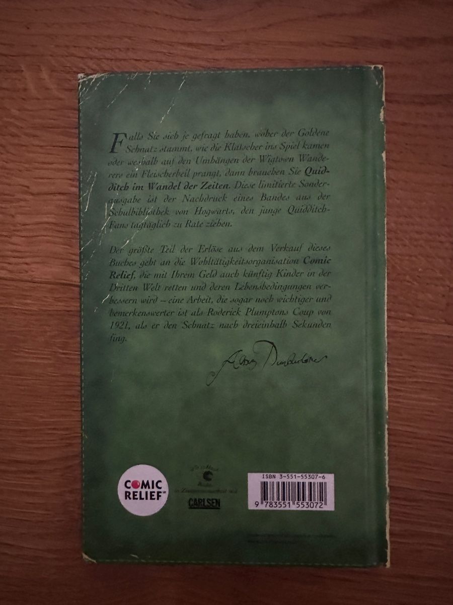 Libri: Quidditch im Wandel der Zeiten Harry Potter – Nuovo (secondo la descrizione) da Zunzgen venduto da Blueberry87 1