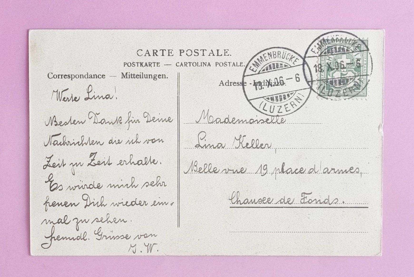 Cartoline postali: Rothenburg - Hauptstrasse - 1906 – Usato da Rothrist venduto da RROENK 1