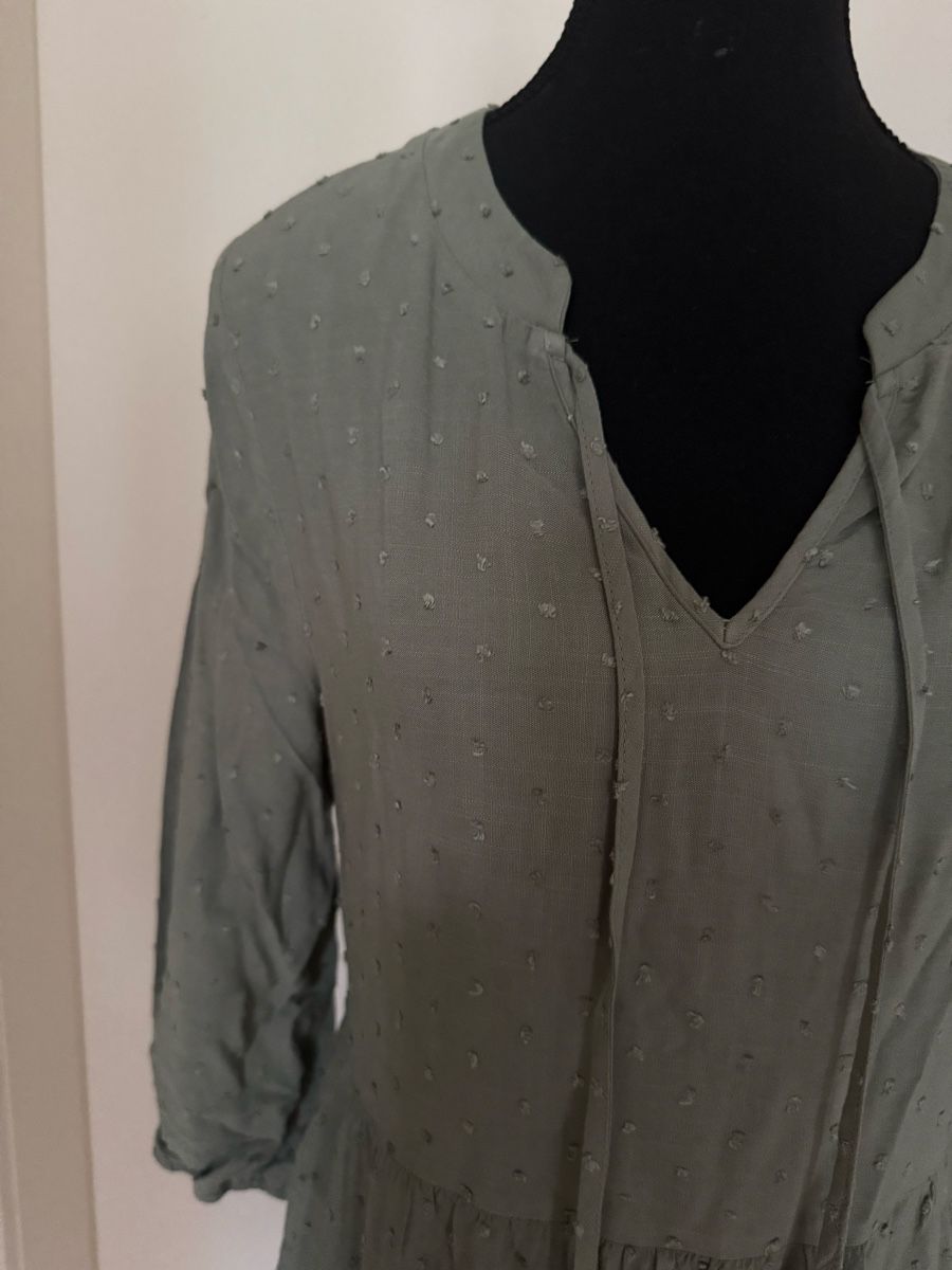 Vestiti: Güngraues Freizeitkleid mit V-Ausschnitt - Gr. M – Usato da Zürich venduto da Indigo2012 2
