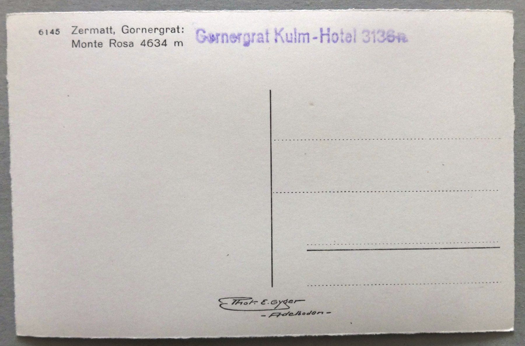 Cartoline postali: Zermatt, Gornergrat : Monte Rosa  4634 m – Usato da Fétigny venduto da Billy2miny 1