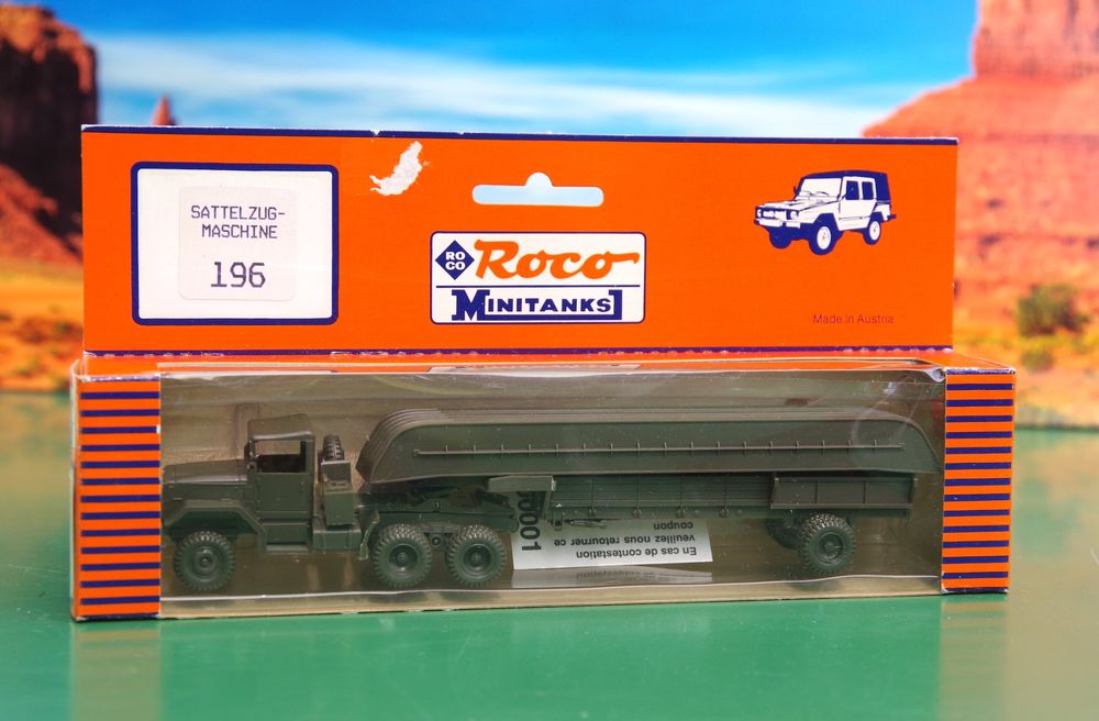Roco Minitanks 196 H0 REO M54 Sattelschlepper mit Boot, 1/87 (Gebraucht ...