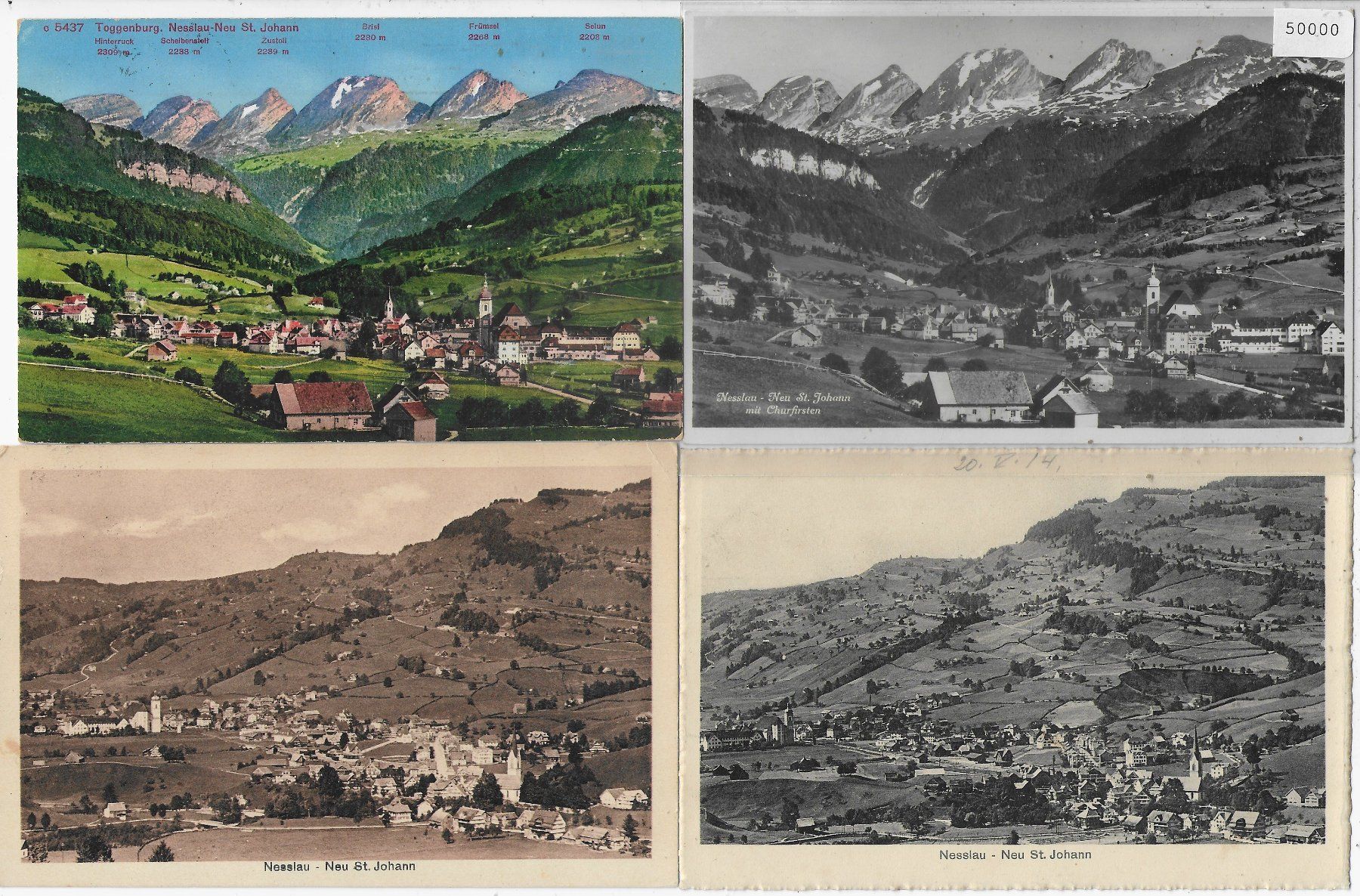 Cartoline postali: 4 AK - Nesslau – Usato da Ettingen venduto da Kartenplanet