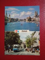 AK Zürich 2bildrig mit Tram Bahnhof Quaibrücke Pedalo
