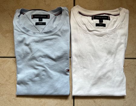 T-Shirts Tommy Hilfiger weiss und hellblau Grösse M Slim Fit