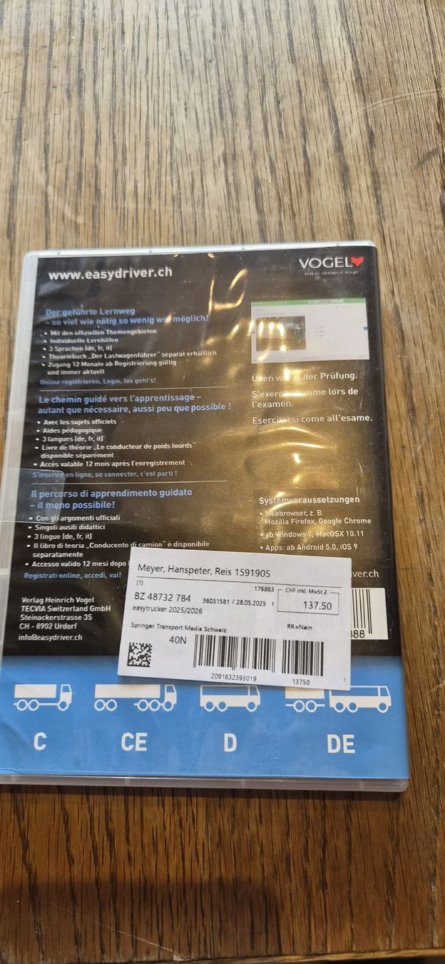 CD: Lern CD CZV Original Verpackt!! – Nuovo e nell'imballaggio originale da Reisiswil venduto da hochwacht17 1