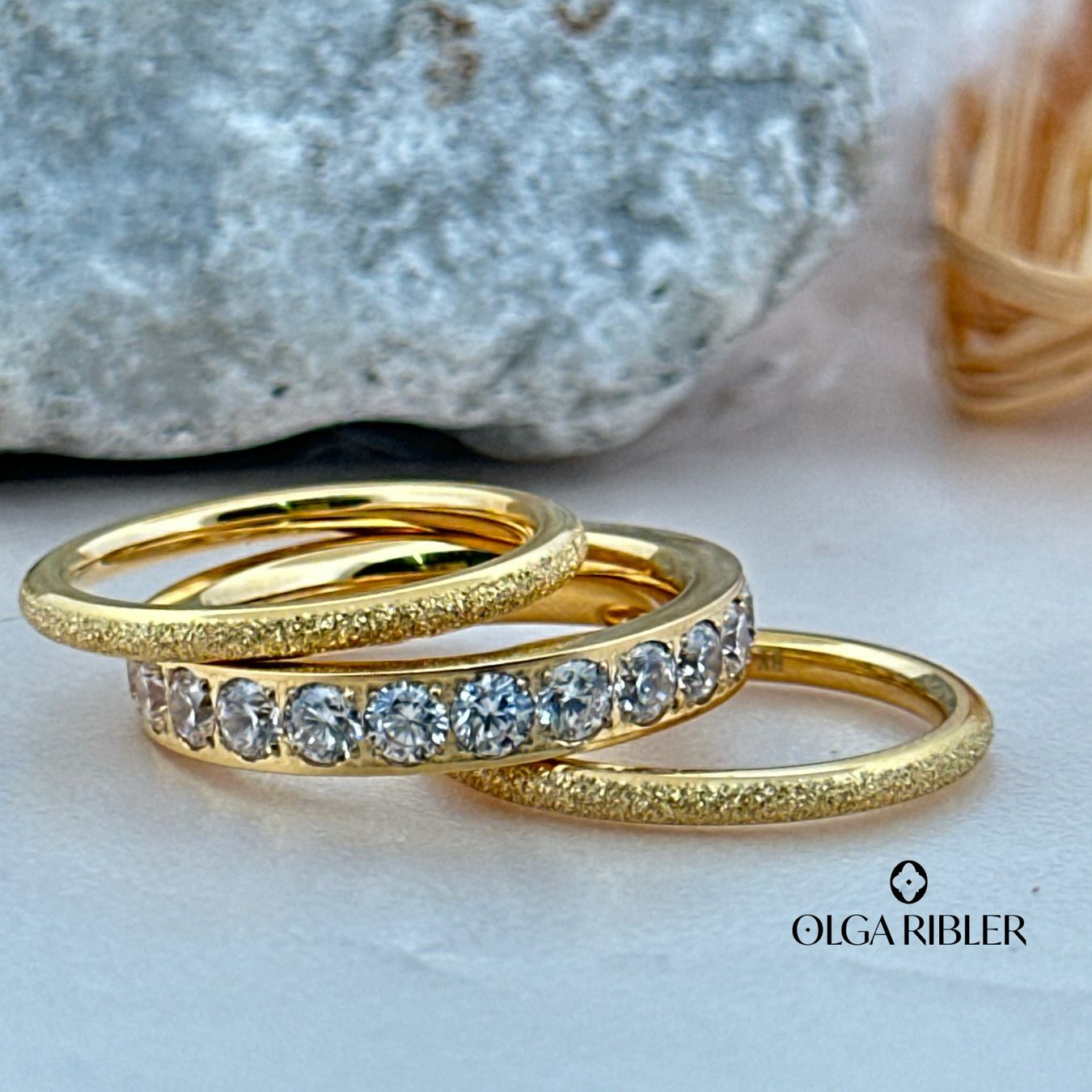 Olga Ribler Anelli: Edelstahl  Ring Set aus 3 Ringen Grösse 56 – Nuovo (secondo la descrizione) da Luzern venduto da Schmuckoutlet 3