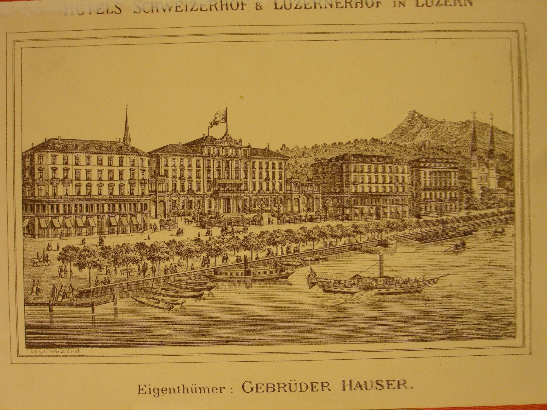 Incisioni: LUZERN, SCHWEIZERHOF & LUZERNERHOF, 1890 – Usato da Grüningen venduto da Kartensammler 1