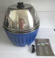 LotusGrill G340, Farbe d-blau, mit USB und Grillhaube, TOP