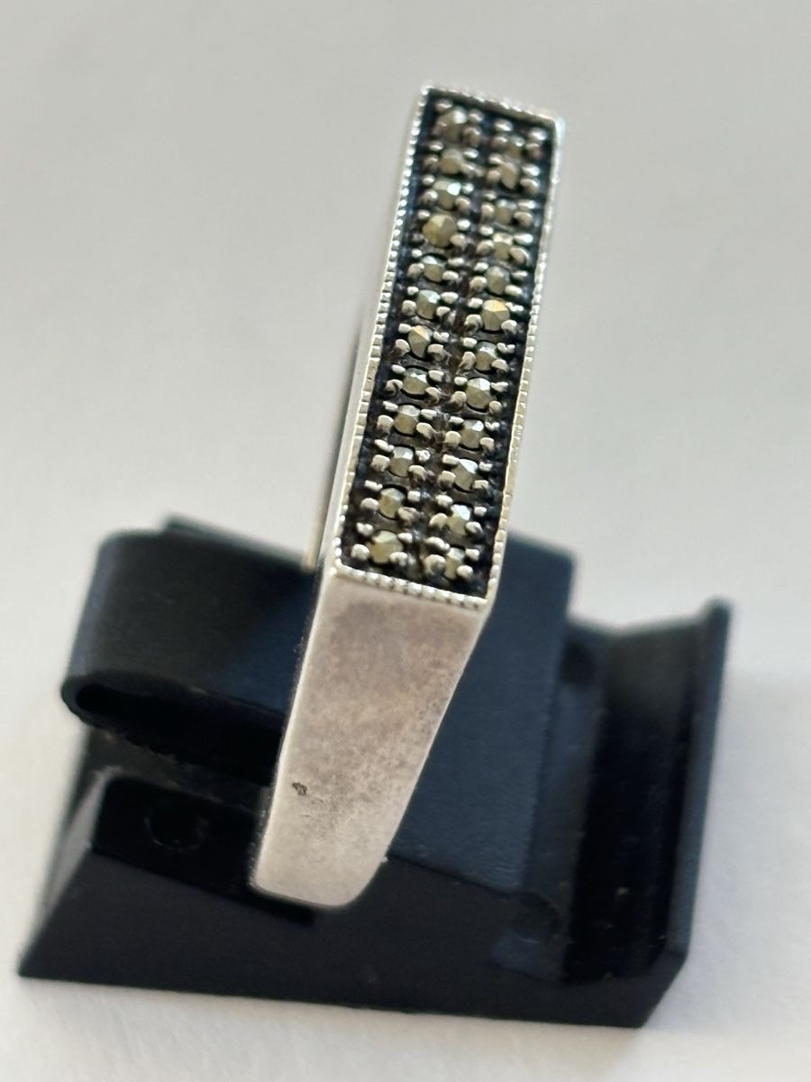 Anelli: Silber Ring mit Markasiten 925 Sterling HVA – Usato da Langnau am Albis venduto da flusspflege 4