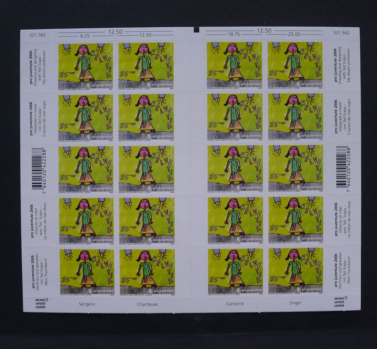 Tutti i francobolli: PJ 2006 Zierbogen J381B postfrisch + fehlerfrei, Kat: 875.- – Nuovo (secondo la descrizione) da Ebikon venduto da SilvioFreund