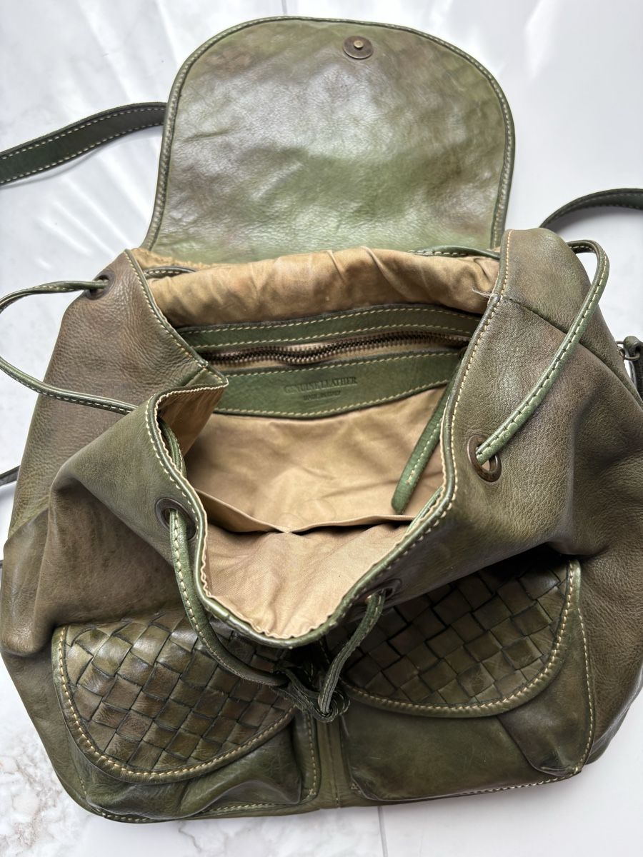 Zaini: Olivgrüner Lederrucksack  – Usato da Estavayer-le-Lac venduto da Mimmy02 4