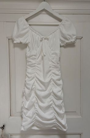 🤍 Kleid / Stretchkleid / Minikleid, weiss, Gr. S/36 🤍