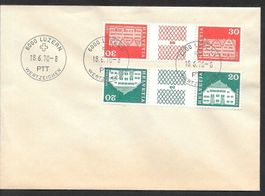 Zwischensteg FDC S71-S72 Bogennummer ET Luzern 18.6.1970