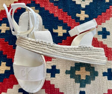 Wedges Calvin Klein Leder off white Grösse 37