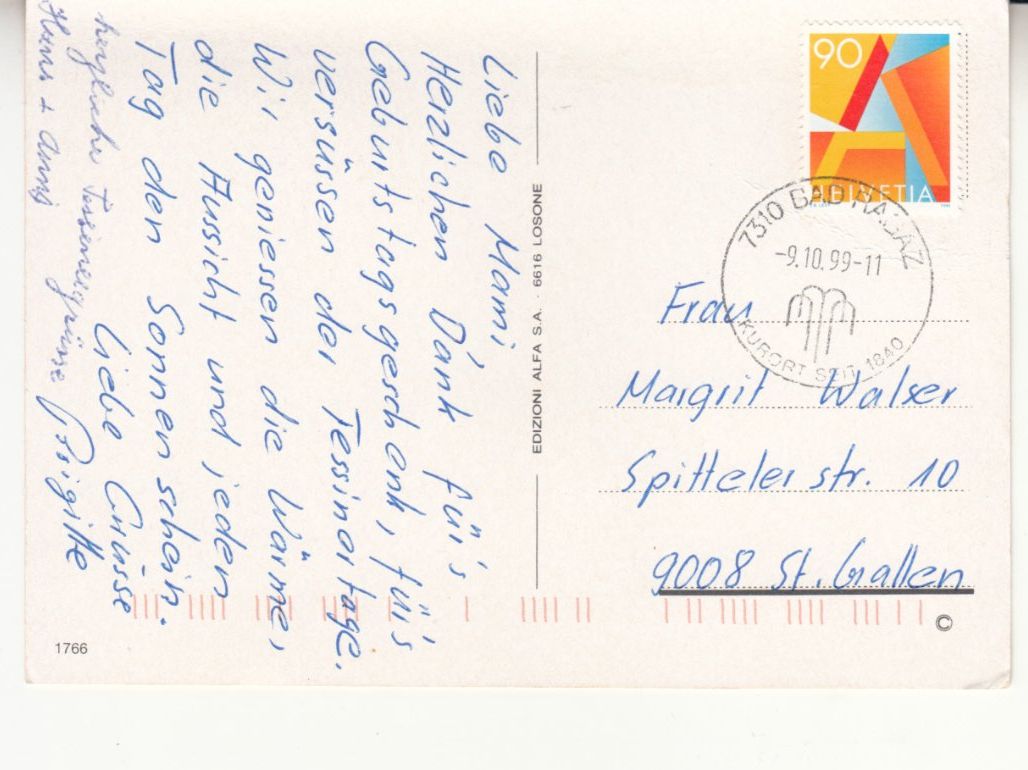 Ansichtskarten: Locarno 1999 – Gebraucht aus Bürglen TG von StampGraf 1