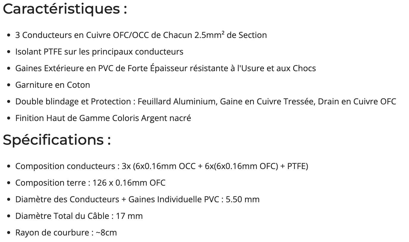 Câbles: Cable secteur ElecAudio CS-361B, 3m – Neuf (Voir description) à Genève par gwendal-1er 2