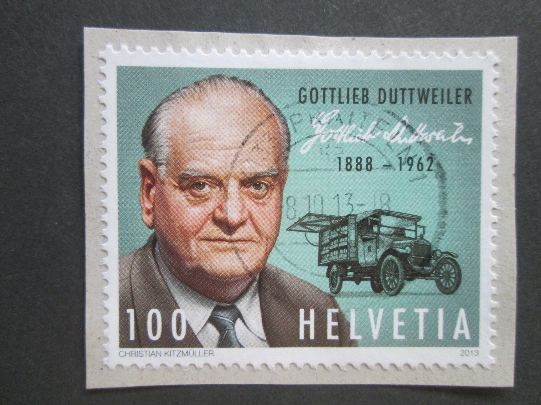 Alle Briefmarken: RIESIGER Putzer/Fehldruck "Rotznase" DUTTWEILER 2013 / TOP – Gebraucht aus Rapperswil SG von designandmore