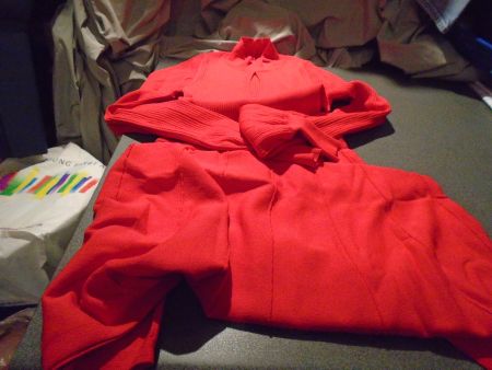 Kleid ca. Grösse S, rot, lange Arme