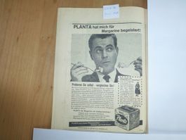Zeitung-Werbungsartikel der Planta Margarine 1955