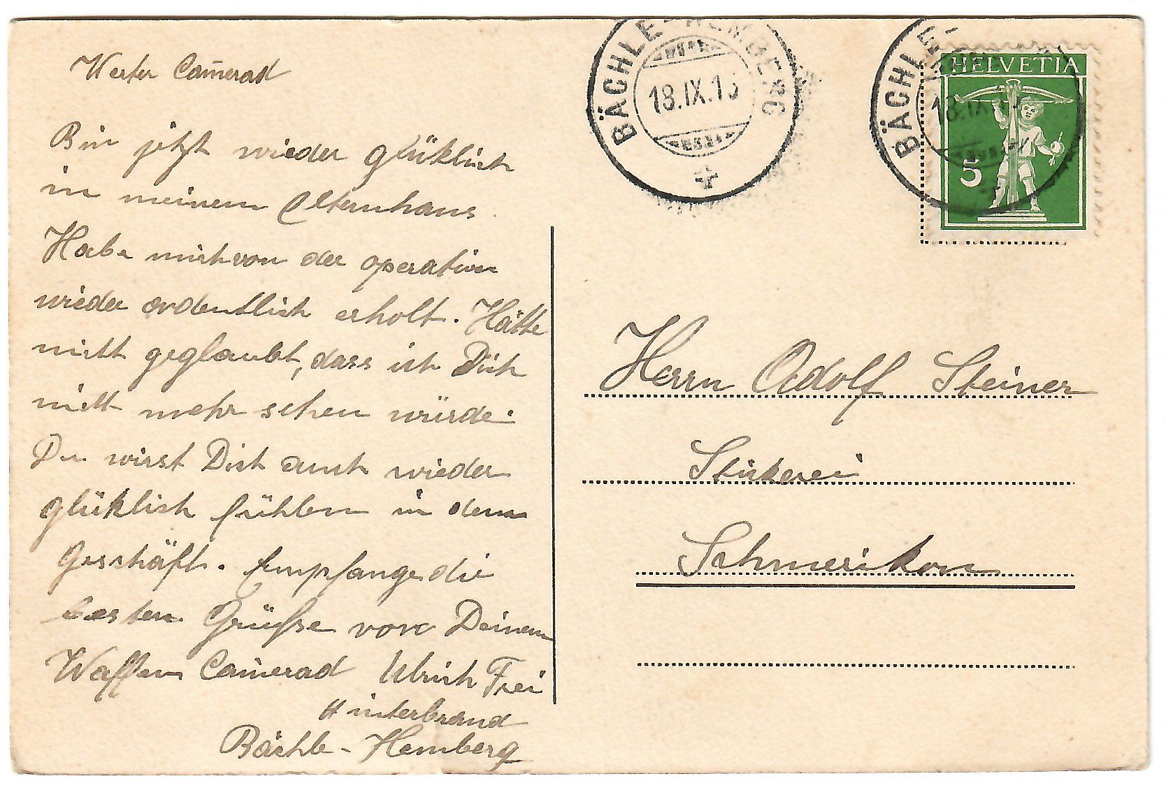 Cartoline postali: Mehrbildkarte   Bächle - Hemberg – Usato da Kerns venduto da etma3 1