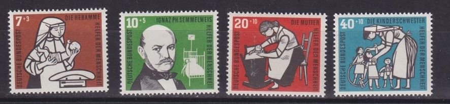Alle Briefmarken: BRD, Mi 243-246**, KW € 20.00 – Neu (gemäss Beschreibung) aus Langenthal von 1195